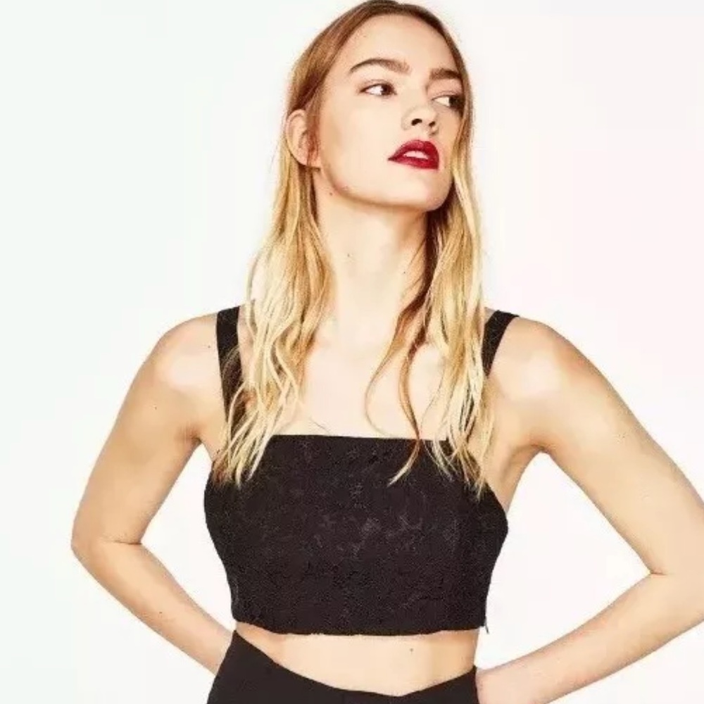 NWT Zara Lace Crop Bandeau Top